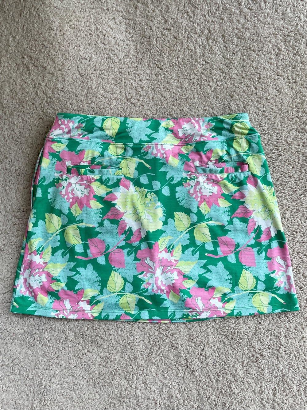 Sport Haley Tropical Green Pink Floral High Rise Athletic Golf Skort Size Small - Picture 7 of 10